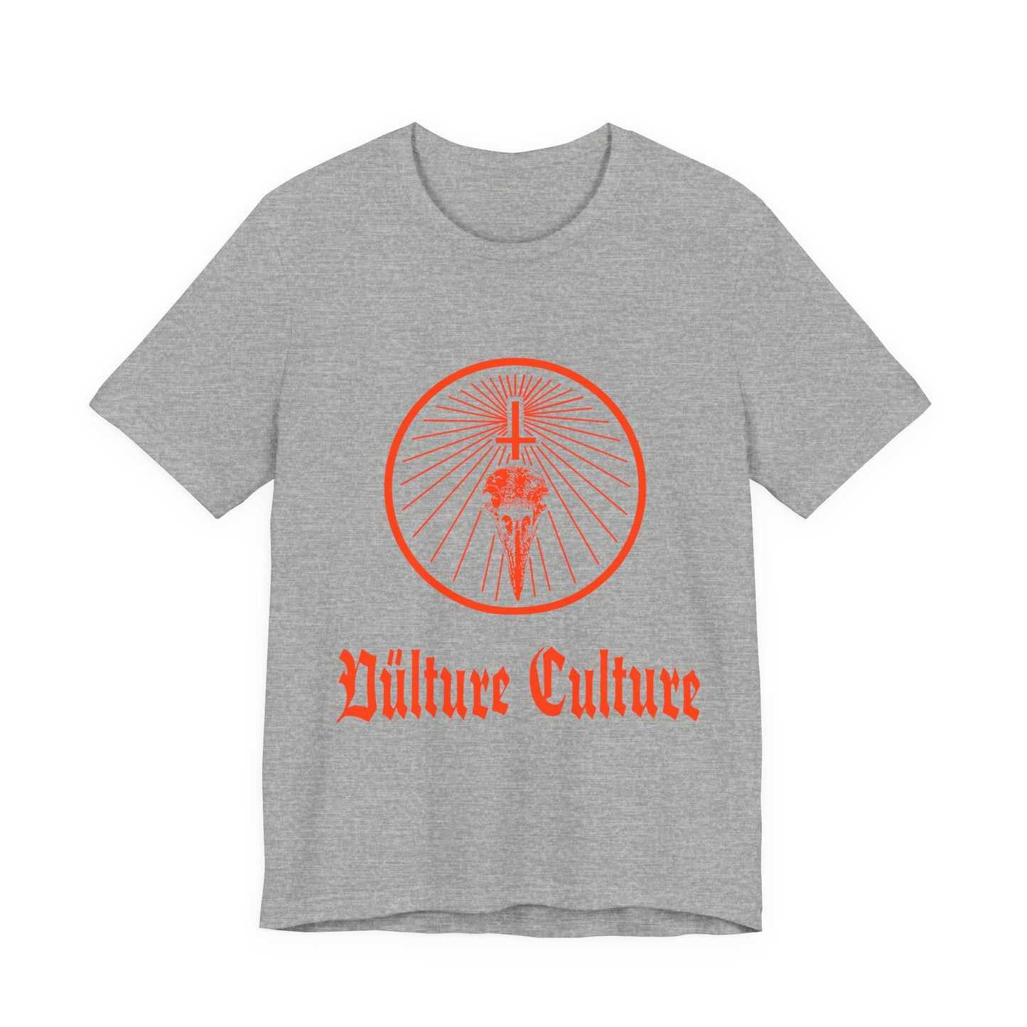Vulture Culture Graphic Tee — Red Skull & Cross Vintage Gothic T-Shirt