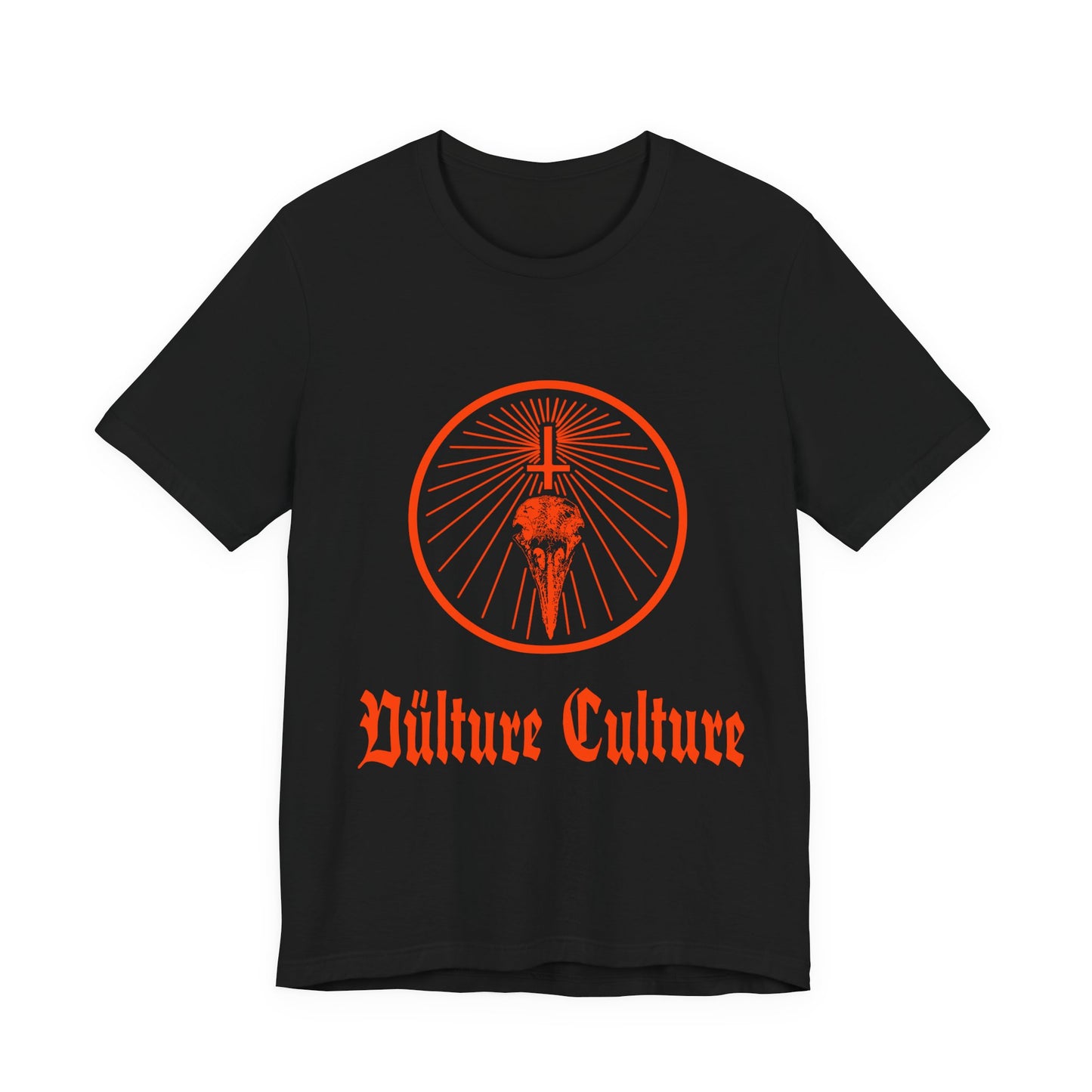 Vulture Culture Graphic Tee — Red Skull & Cross Vintage Gothic T-Shirt