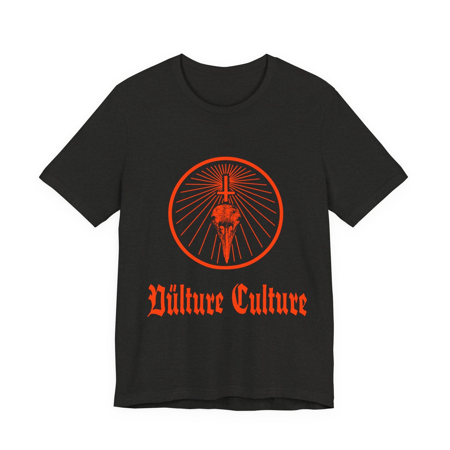 Vulture Culture Graphic Tee — Red Skull & Cross Vintage Gothic T-Shirt