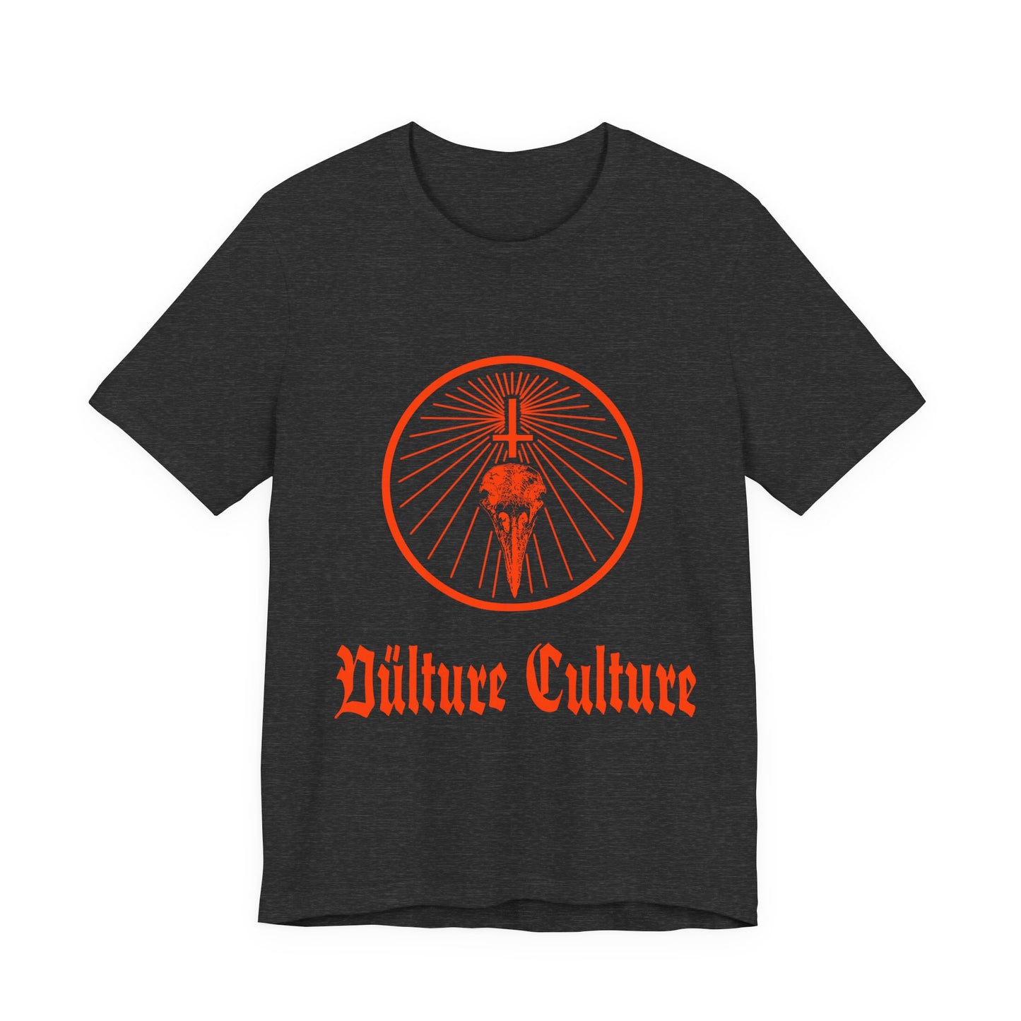 Vulture Culture Graphic Tee — Red Skull & Cross Vintage Gothic T-Shirt