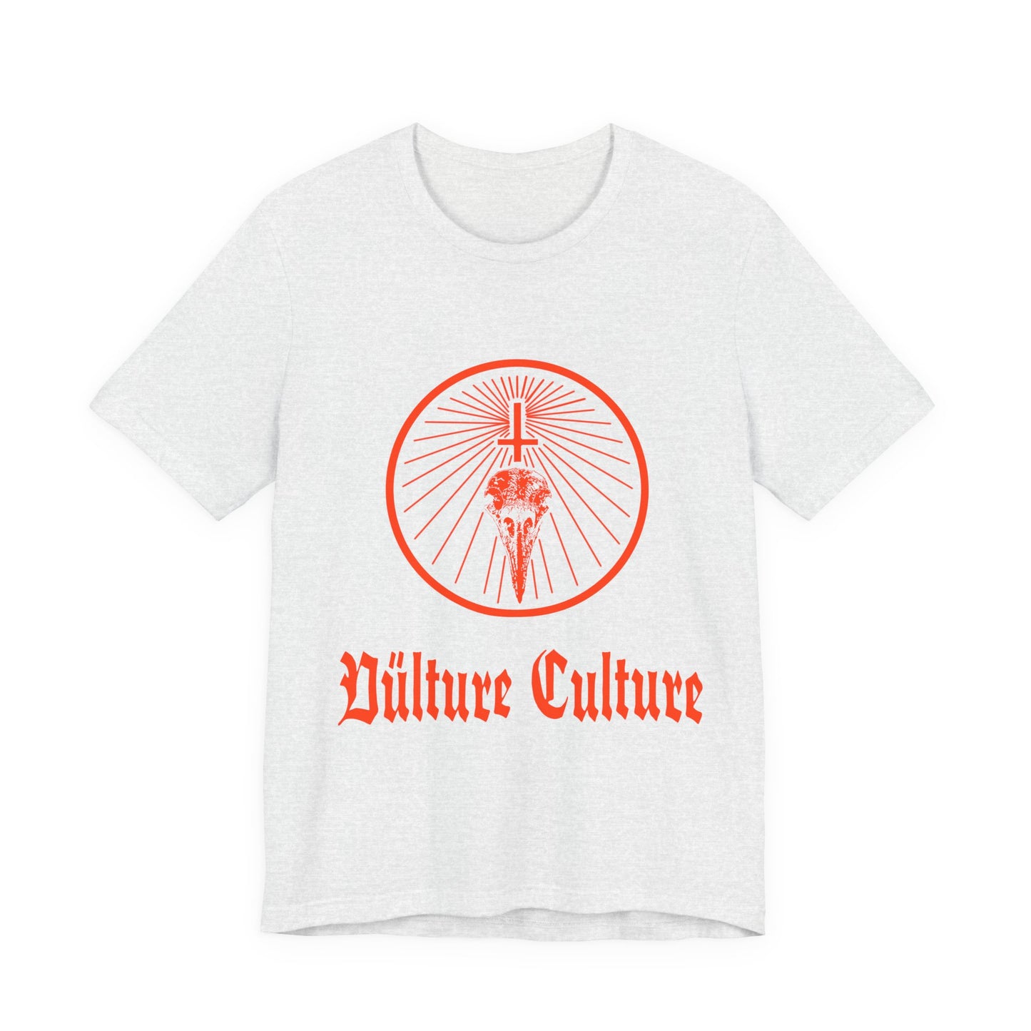 Vulture Culture Graphic Tee — Red Skull & Cross Vintage Gothic T-Shirt
